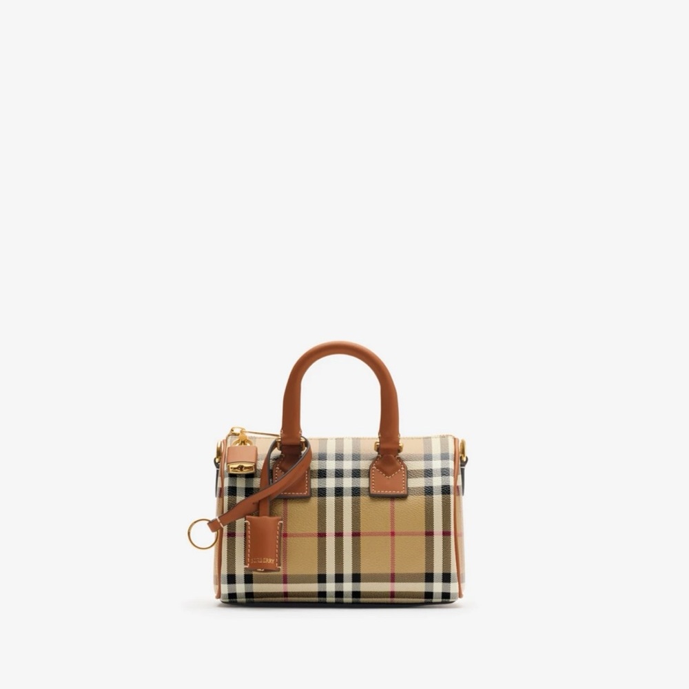 Burberry Beige and Brown Check Mini Bag